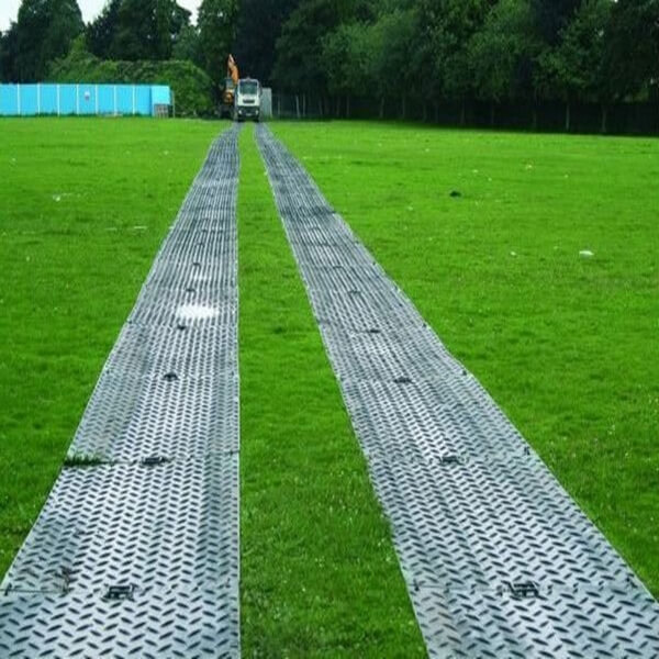 12 tons of HDPE ground protection mat